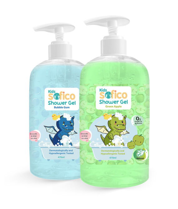 Sofico Kids Shower Gel Bundle Bubble Gum & Green Apple